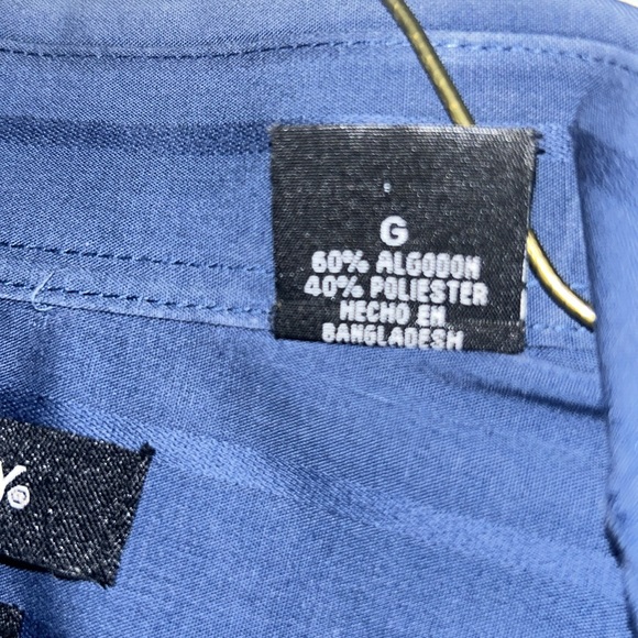 John Henry | Modern Fit | Navy Blue | long sleeve button down dress shirt Size L - Picture 7 of 9